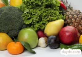 高纤维的蔬菜和水果