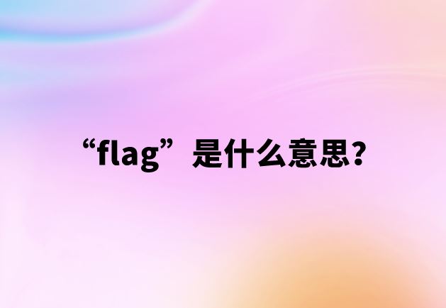 【饭圈用语】“flag”是什么意思？