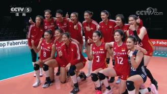 中国女排3-0战胜捷克女排
